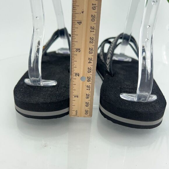 Teva Women's Olowahu Sandal Size 10 Thong Slide Flip Flop Black Tan Comfy - Picture 8 of 13